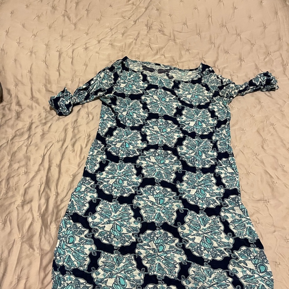 Lilly Pulitzer Blue and White Patterned Dress